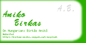 aniko birkas business card